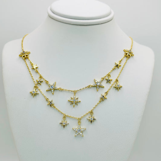 14K G.P Doble Stars ✨ Necklace
